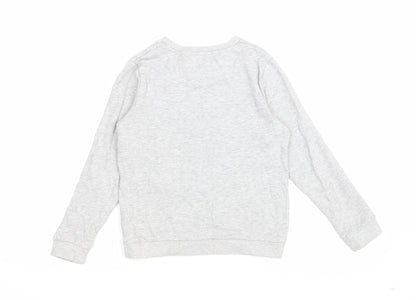 PEP&CO Girls Grey Cotton Pullover Sweatshirt Size 8-9 Years Pullover - Girls never quit