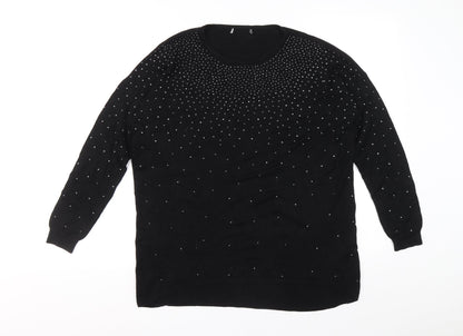 Womens UK Size 10 Atmosphere Black Pullover Jumper