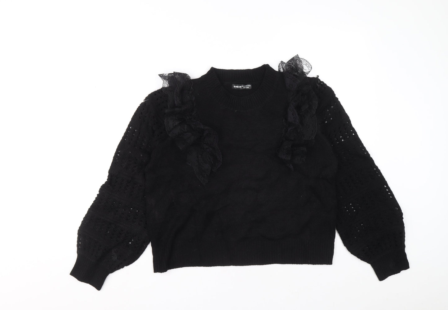 Womens UK Size L SHIEN Black Pullover Jumper