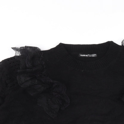 Womens UK Size L SHIEN Black Pullover Jumper