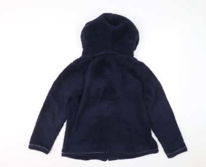 Love To Sleep Womens Blue Polyester Full Zip Hoodie Size 8 Zip