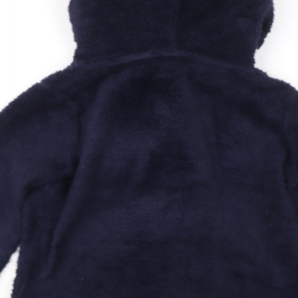 Love To Sleep Womens Blue Polyester Full Zip Hoodie Size 8 Zip