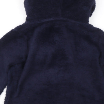 Love To Sleep Womens Blue Polyester Full Zip Hoodie Size 8 Zip