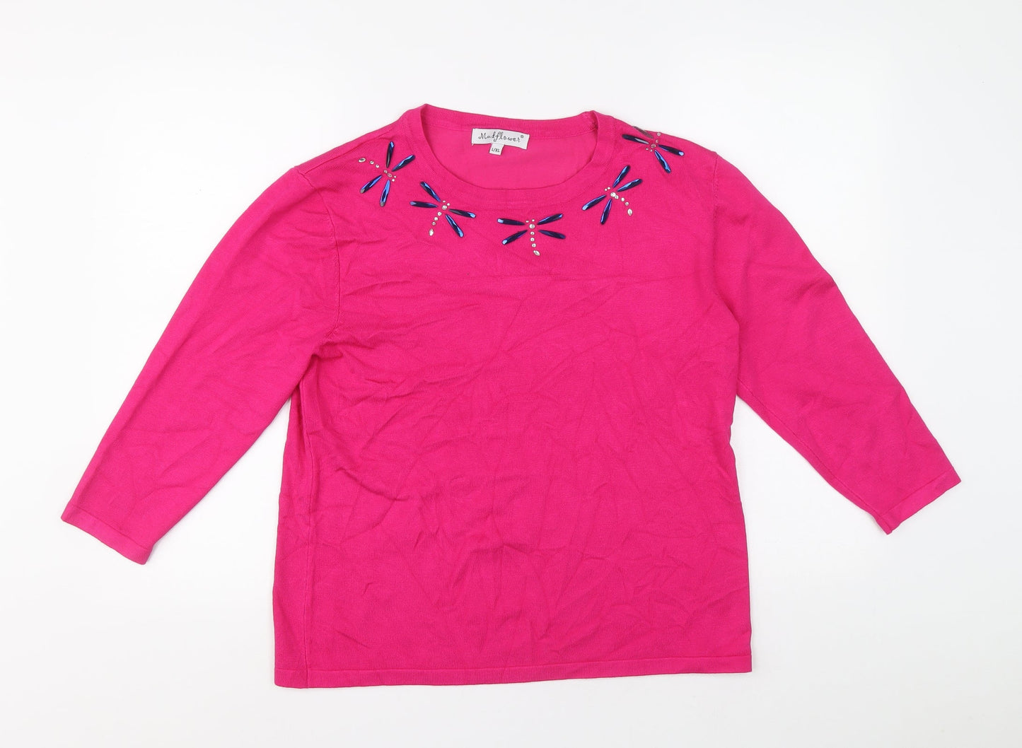 Womens UK Size L Mudflower Pink Pullover Jumper