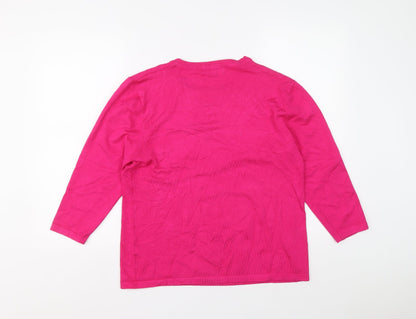 Womens UK Size L Mudflower Pink Pullover Jumper