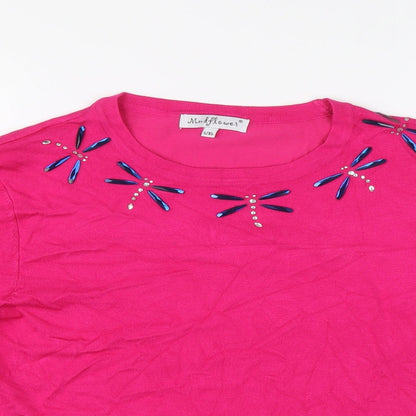 Womens UK Size L Mudflower Pink Pullover Jumper