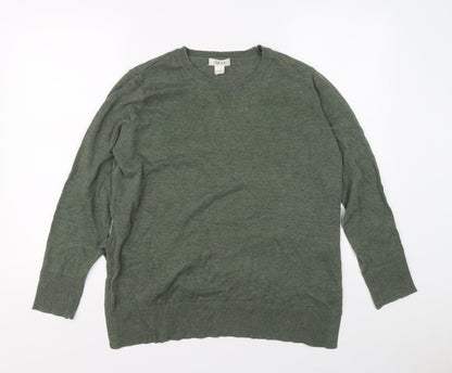 Style&co. Mens Green Crew Neck Cotton Pullover Jumper Size L
