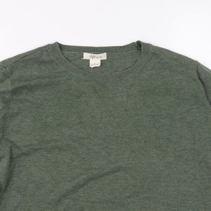 Style&co. Mens Green Crew Neck Cotton Pullover Jumper Size L