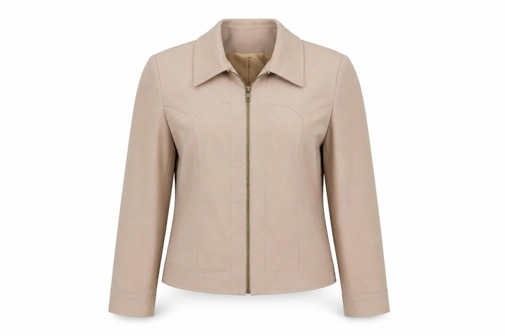 Select Womens Beige Jacket Size 8 Zip