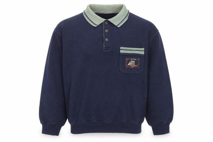 Bright Future Boys Blue Polyester Pullover Sweatshirt Size 12 Years Button - Ship