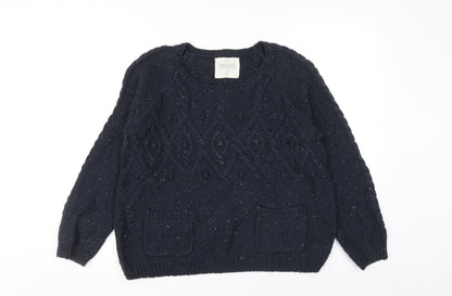 Womens UK Size 12 Papaya Blue Pullover Jumper