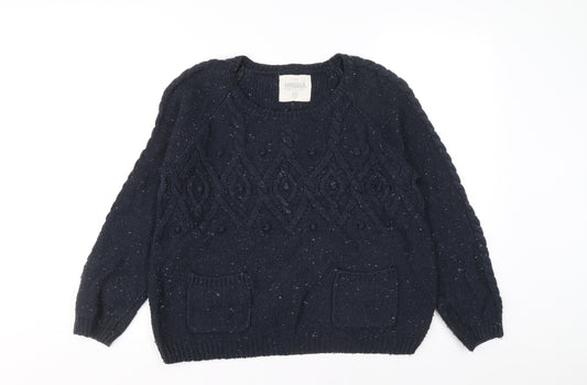Womens UK Size 12 Papaya Blue Pullover Jumper