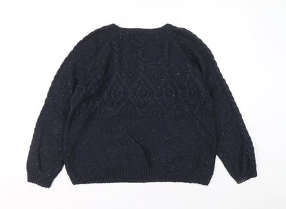 Womens UK Size 12 Papaya Blue Pullover Jumper