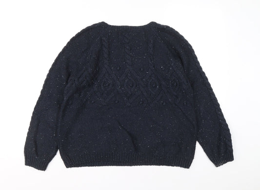 Womens UK Size 12 Papaya Blue Pullover Jumper