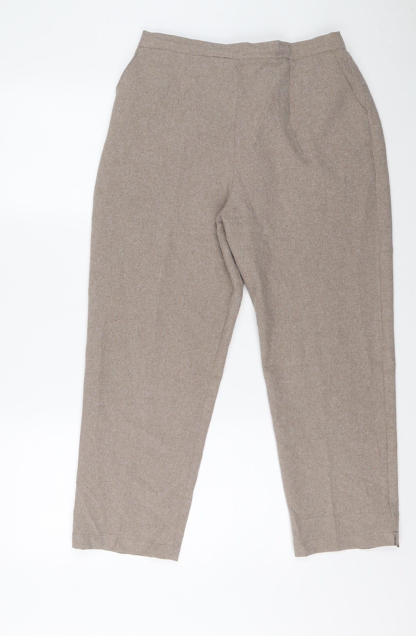 Womens UK Size S Preworn Regular Fit Carrot Brown Trousers