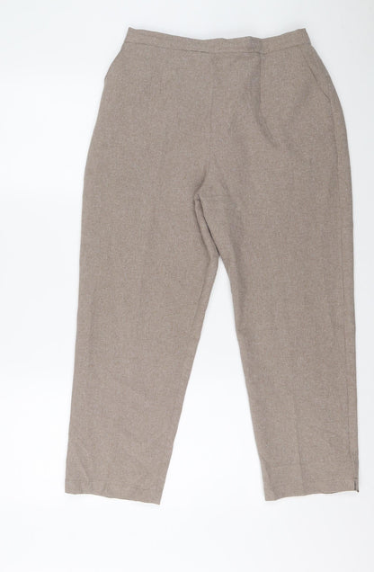 Womens UK Size S Preworn Regular Fit Carrot Brown Trousers