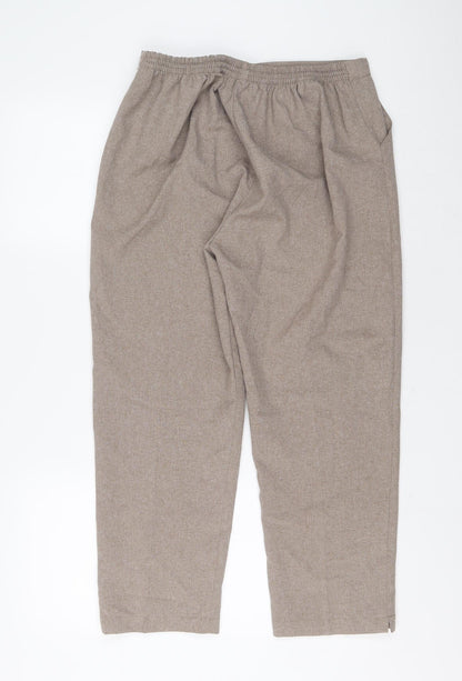 Womens UK Size S Preworn Regular Fit Carrot Brown Trousers