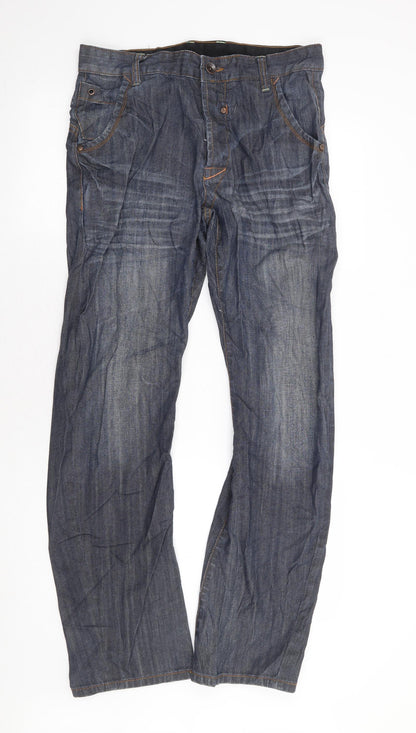 Mens UK Size 32 in Preworn Regular Fit Straight Blue Jeans