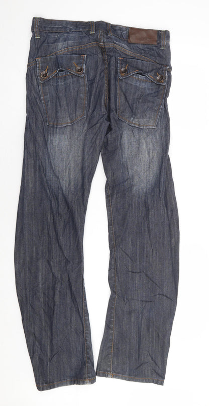 Mens UK Size 32 in Preworn Regular Fit Straight Blue Jeans