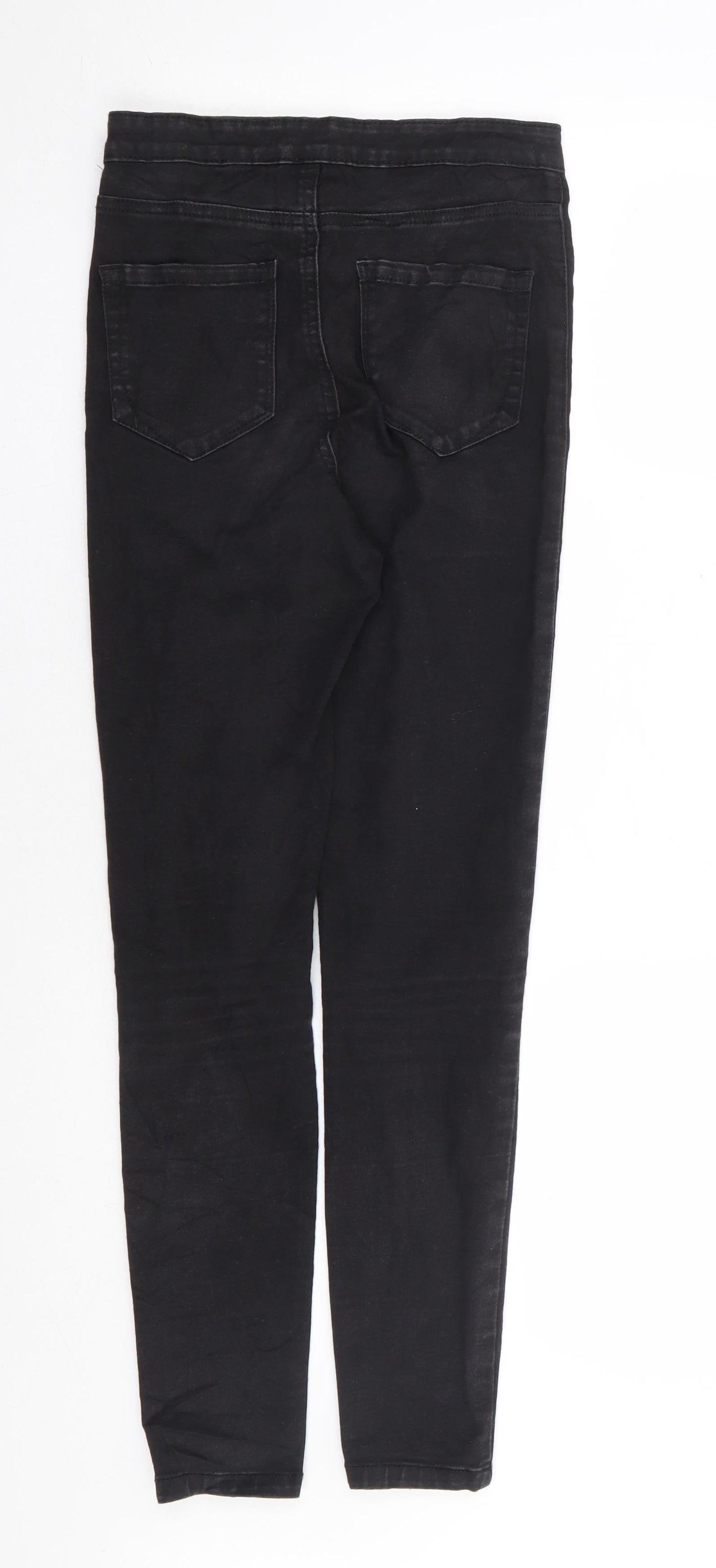 Primark Womens Black Cotton Skinny Jeans Size 8 L28 in Regular Zip