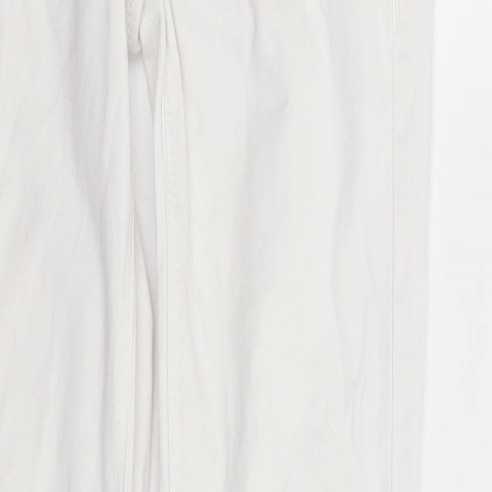 Mango Womens White Cotton Skinny Jeans Size 6 L29 in Extra-Slim Zip