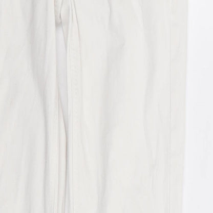 Mango Womens White Cotton Skinny Jeans Size 6 L29 in Extra-Slim Zip