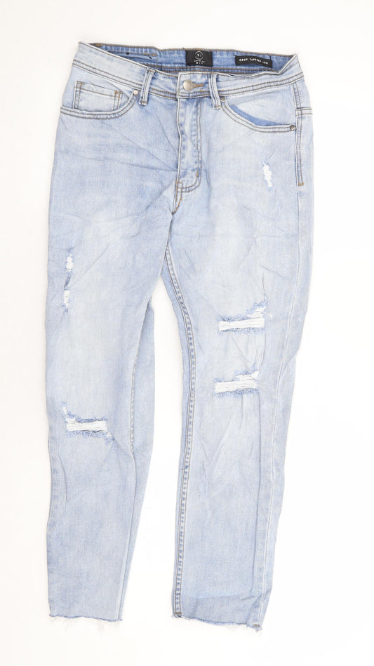 Cotton On Womens Blue Cotton Tapered Jeans Size 28 in L26 in Regular Zip