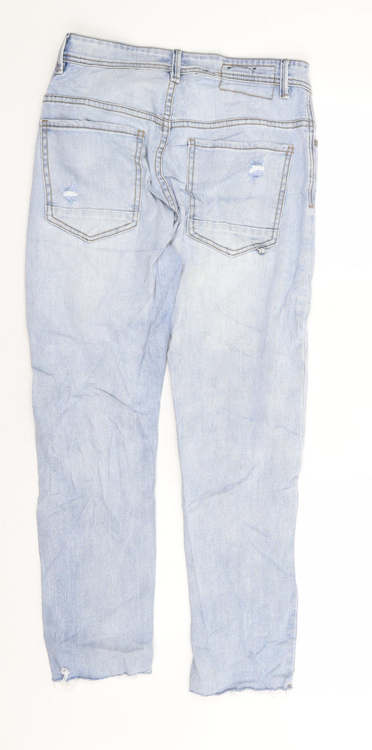 Cotton On Womens Blue Cotton Tapered Jeans Size 28 in L26 in Regular Zip