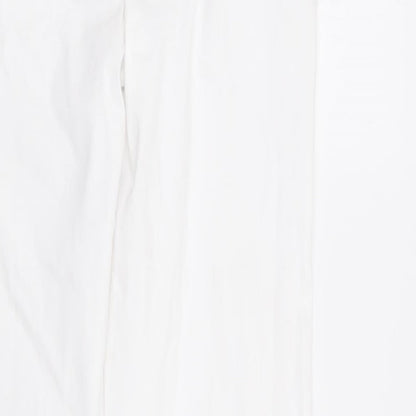 Marks and Spencer Womens White Lyocell Straight Jeans Size 8 L32 in Regular Zip - Supersoft