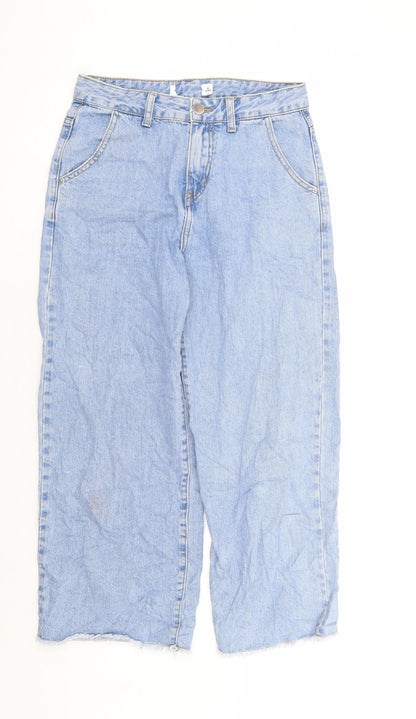 Womens UK Size M Preworn Regular Fit Cropped Blue Jeans