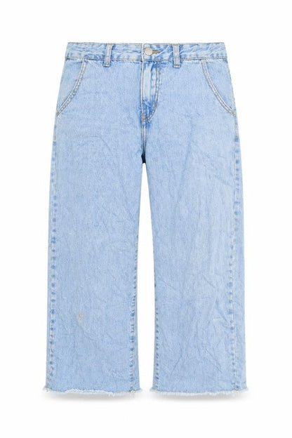 Womens UK Size M Preworn Regular Fit Cropped Blue Jeans