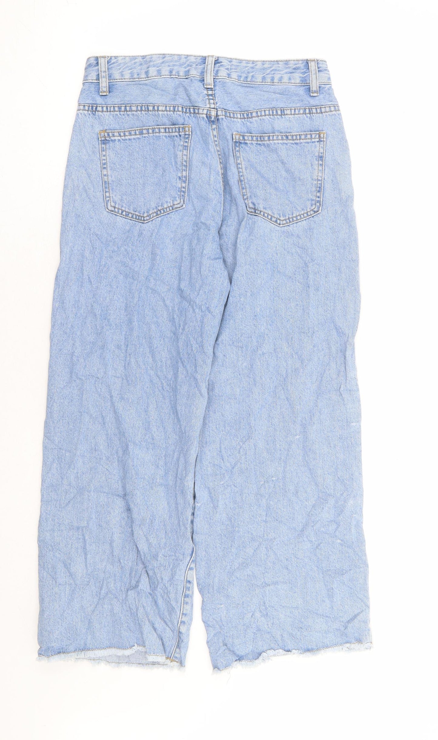 Womens UK Size M Preworn Regular Fit Cropped Blue Jeans