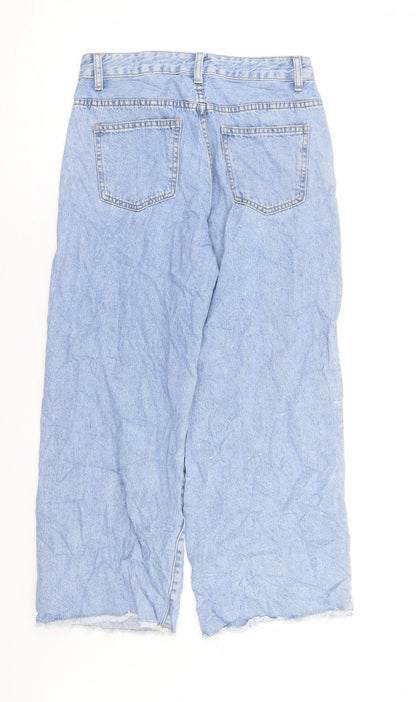 Womens UK Size M Preworn Regular Fit Cropped Blue Jeans