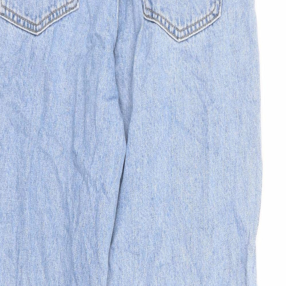 Womens UK Size M Preworn Regular Fit Cropped Blue Jeans