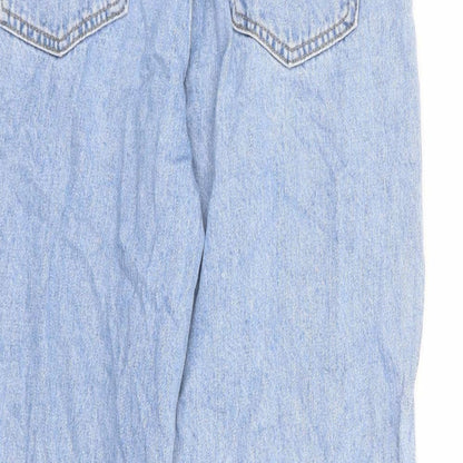 Womens UK Size M Preworn Regular Fit Cropped Blue Jeans