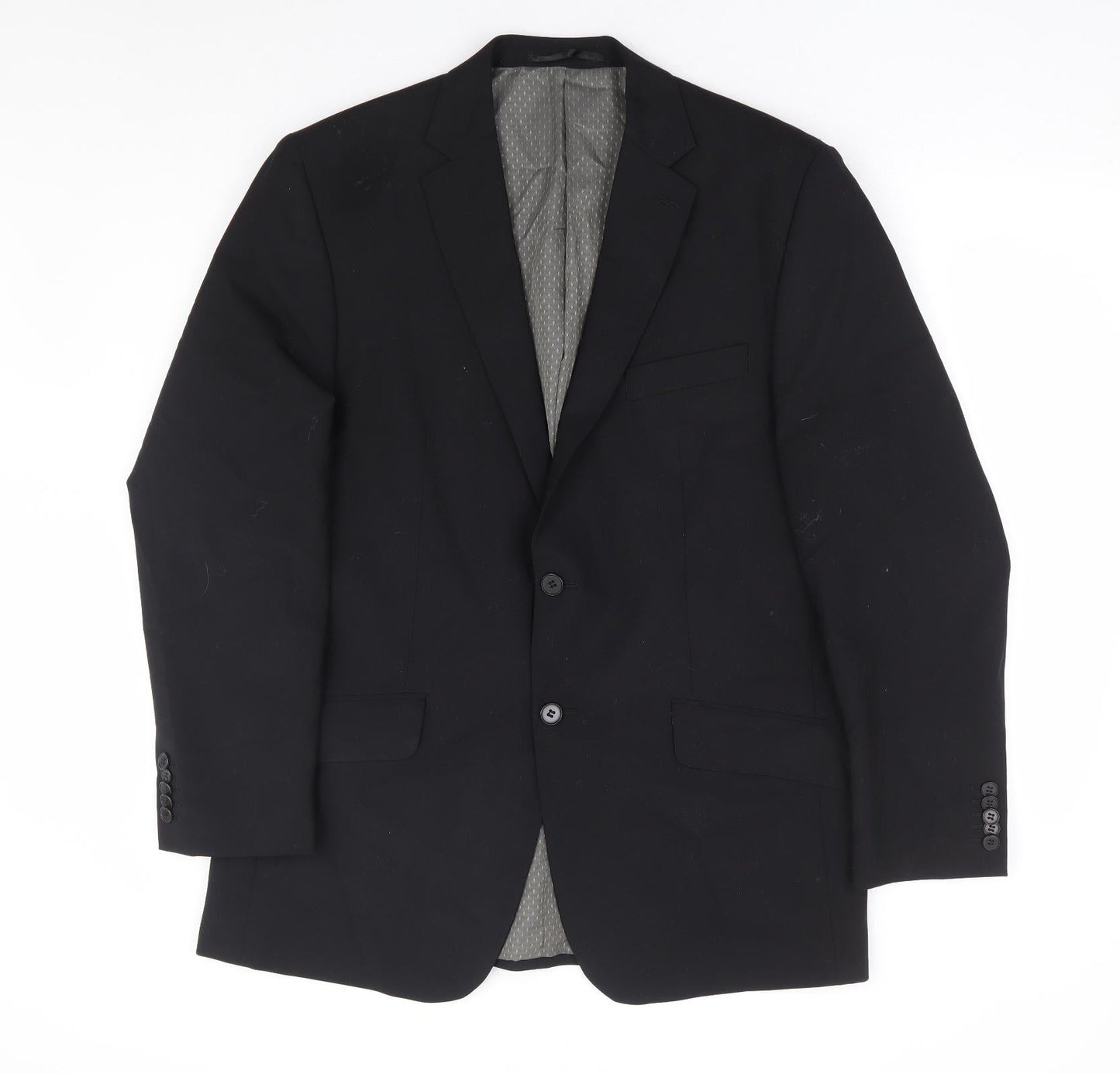 F&F Mens Black Polyester Jacket Suit Jacket Size 40