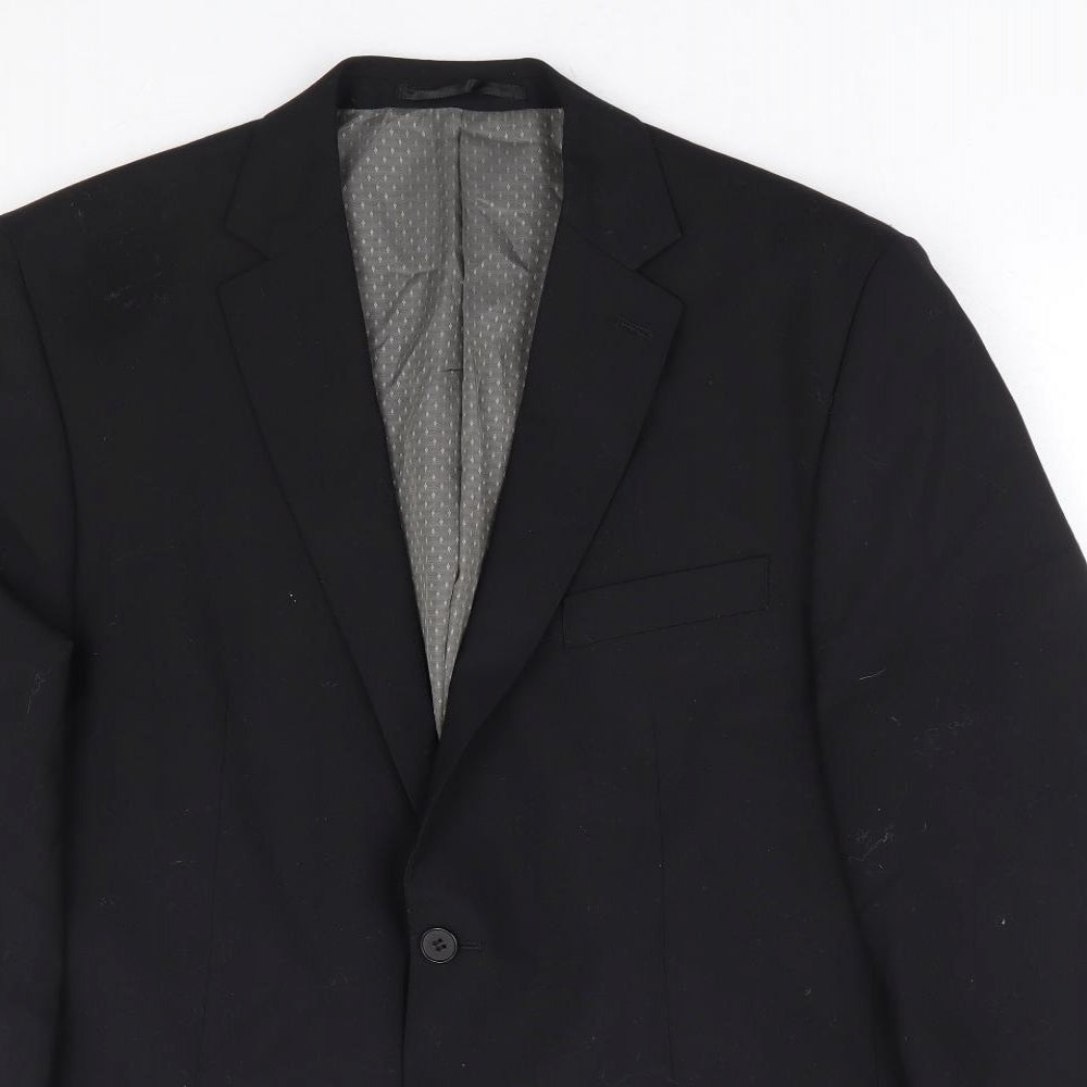 F&F Mens Black Polyester Jacket Suit Jacket Size 40