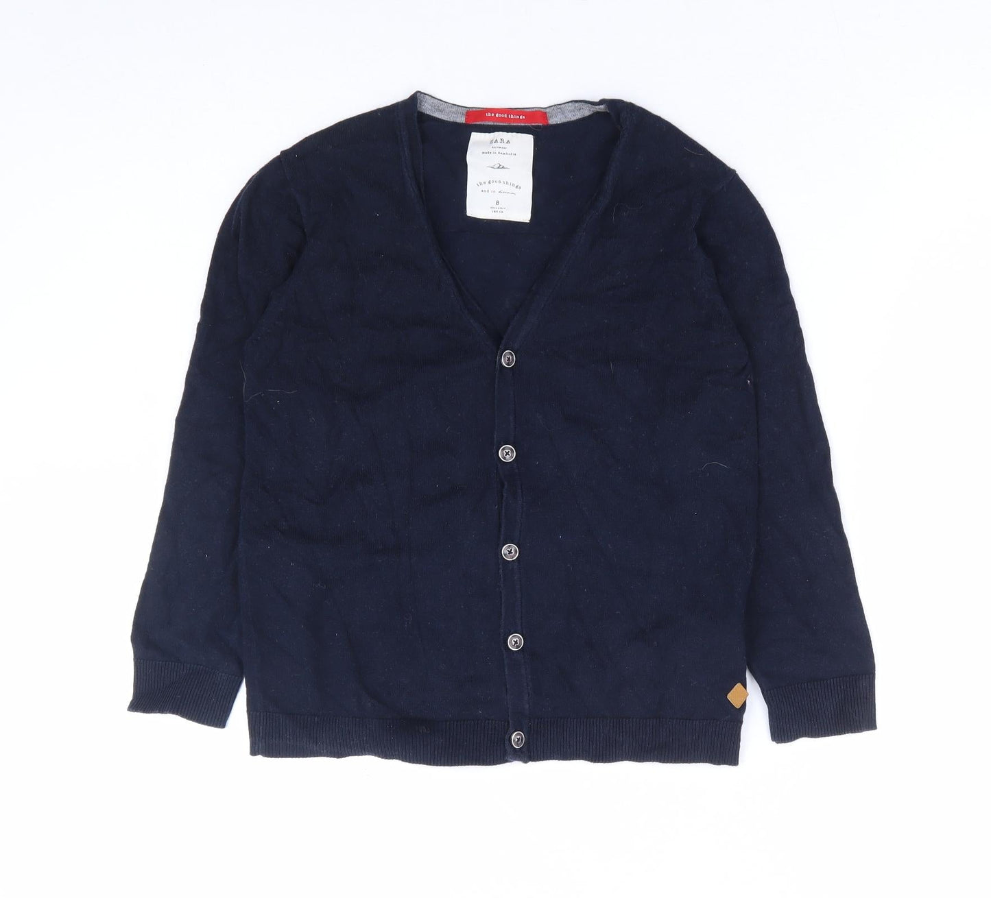 Womens UK Size 8 Zara Blue Cardigan Jumper