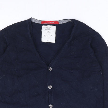 Womens UK Size 8 Zara Blue Cardigan Jumper