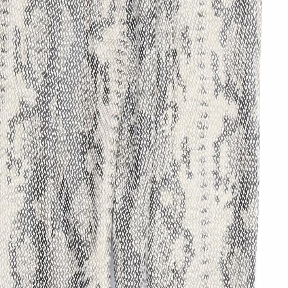 Primark Womens Beige Animal Print Polyester Trousers Size 10 L27 in Regular Zip - Snake Skin Print