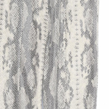 Primark Womens Beige Animal Print Polyester Trousers Size 10 L27 in Regular Zip - Snake Skin Print