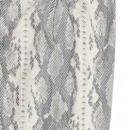 Primark Womens Beige Animal Print Polyester Trousers Size 10 L27 in Regular Zip - Snake Skin Print