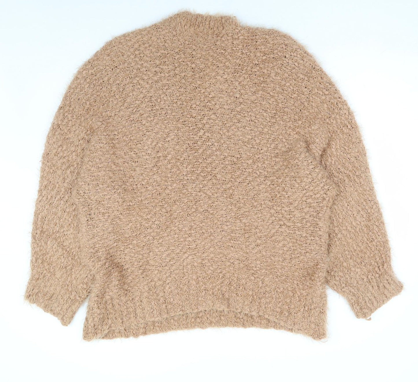 Boohoo Womens Brown Round Neck Nylon Pullover Jumper Size M