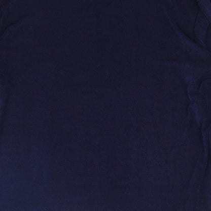 Dupont Womens Blue Polyester Basic Blouse Size M Boat Neck