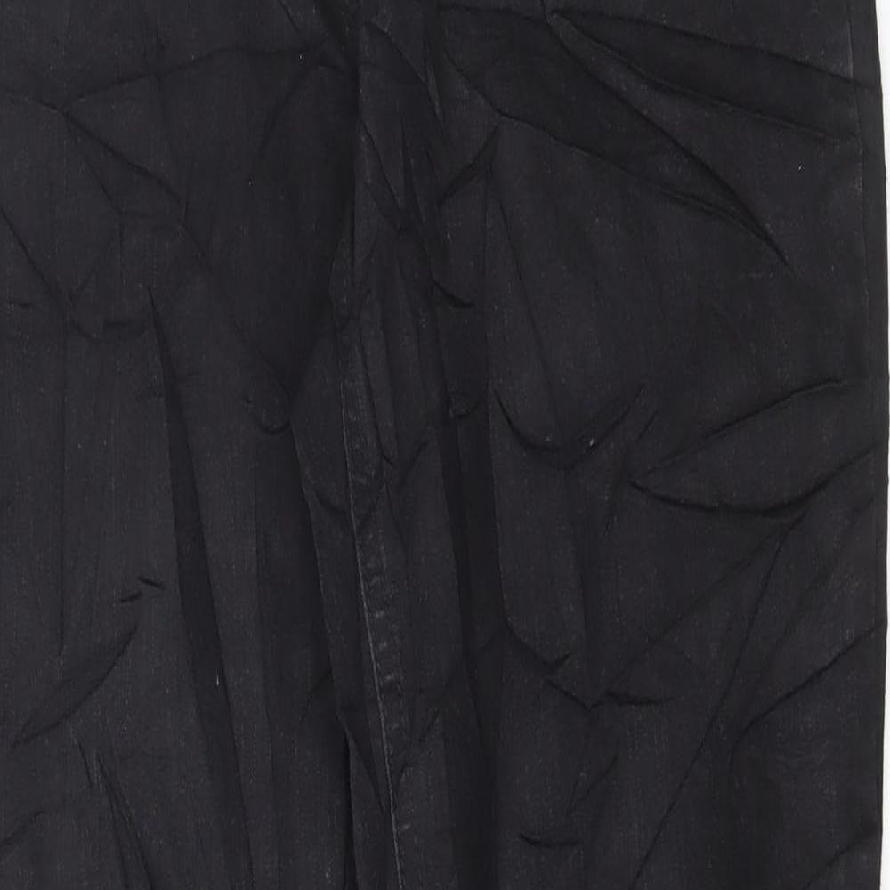 Marks and Spencer Mens Black Cotton Straight Jeans Size 30 in L30 in Regular Button