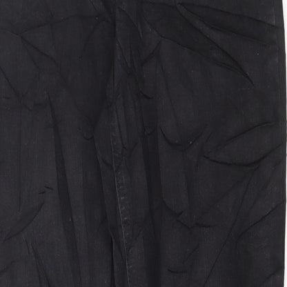 Marks and Spencer Mens Black Cotton Straight Jeans Size 30 in L30 in Regular Button