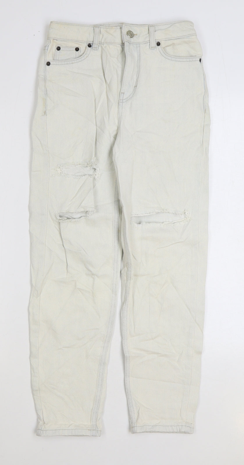 Womens UK Size 25 in Topshop Regular Fit Mom White Jeans