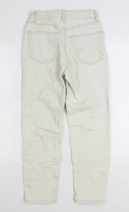 Womens UK Size 25 in Topshop Regular Fit Mom White Jeans