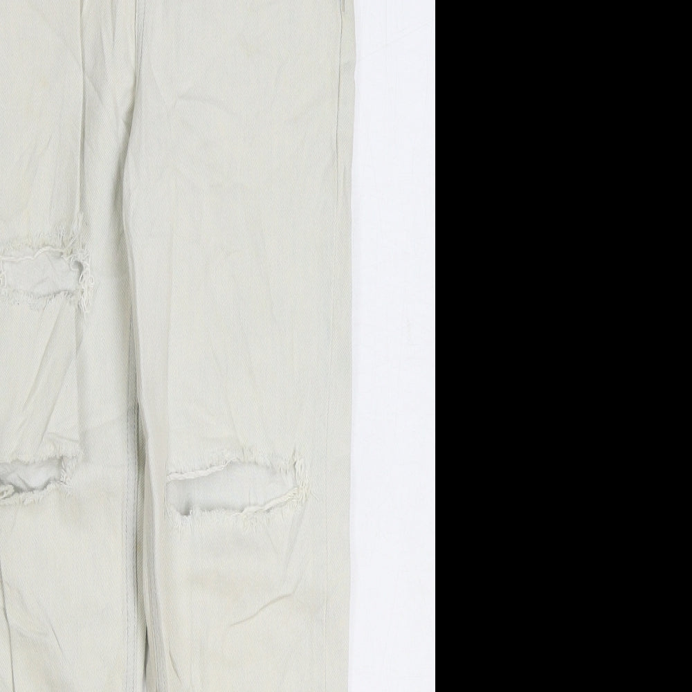 Womens UK Size 25 in Topshop Regular Fit Mom White Jeans