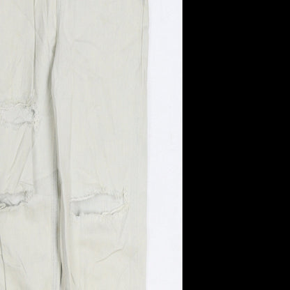 Womens UK Size 25 in Topshop Regular Fit Mom White Jeans